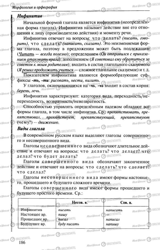 Учебники Русский язык 10 класс страница 186