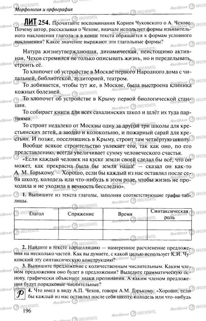 Підручники Російська мова 10 клас сторінка  196