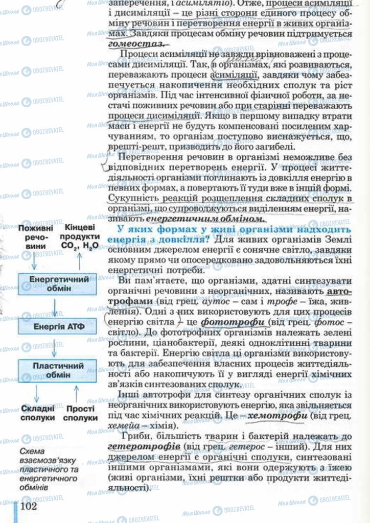 Підручники Біологія 10 клас сторінка 102