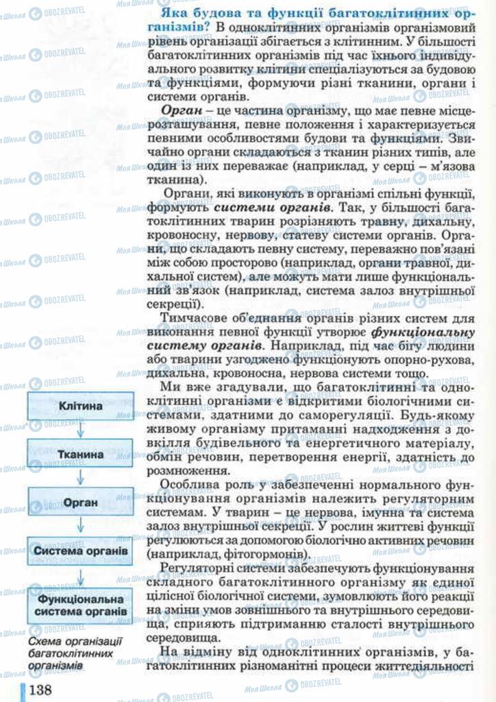 Підручники Біологія 10 клас сторінка 138