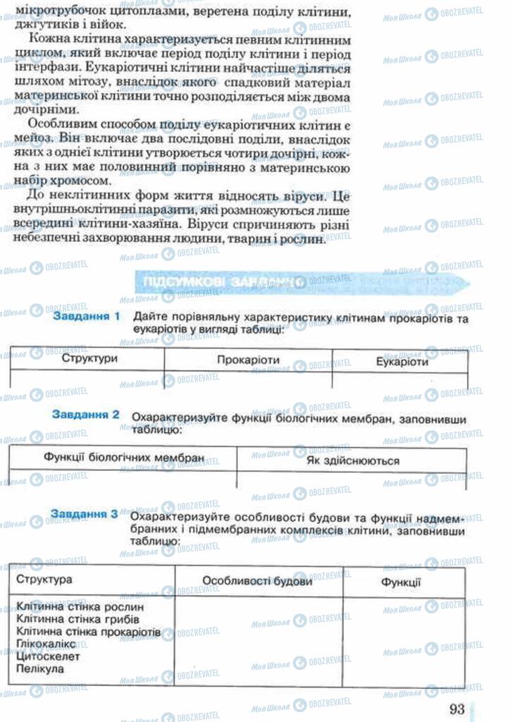 Підручники Біологія 10 клас сторінка 93