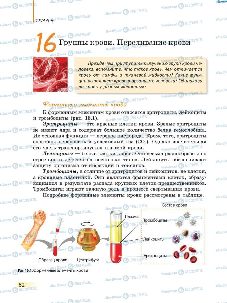 Учебники Биология 8 класс страница 62