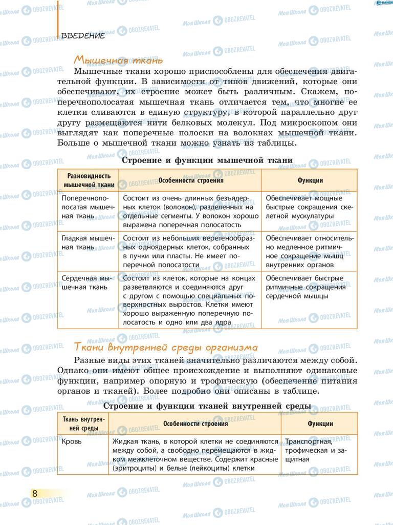 Учебники Биология 8 класс страница 8