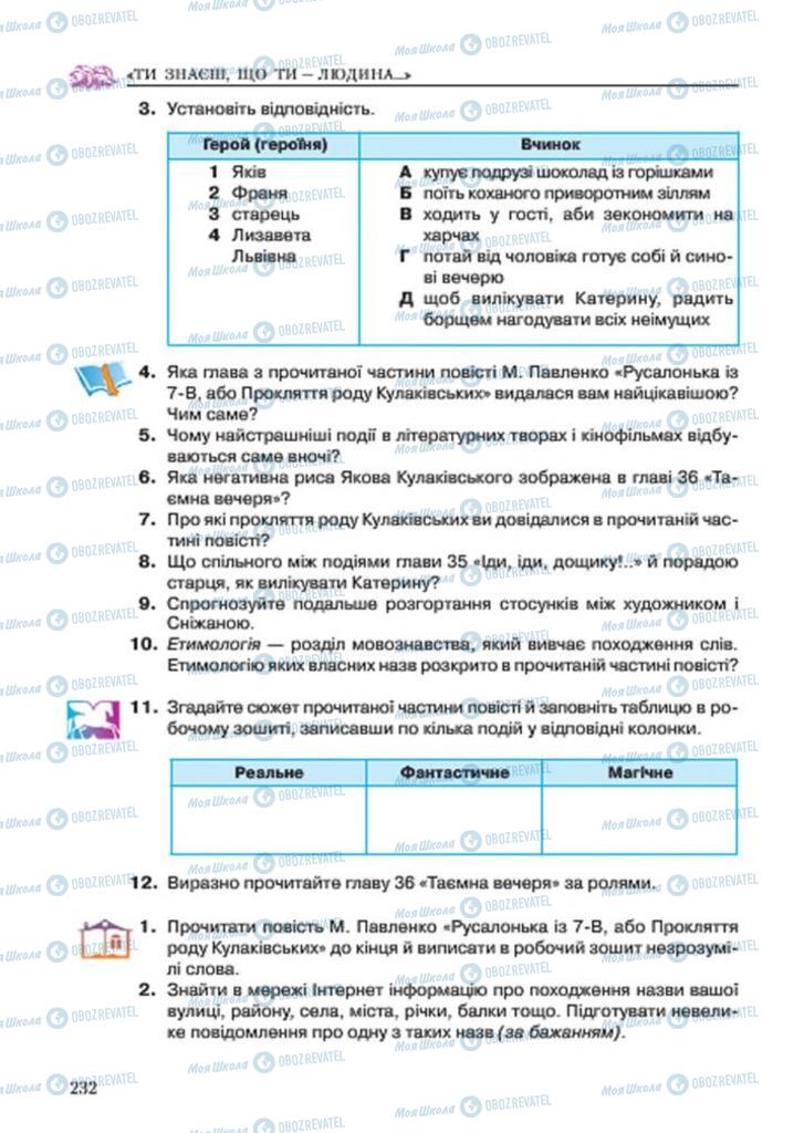 Підручники Українська література 7 клас сторінка 232