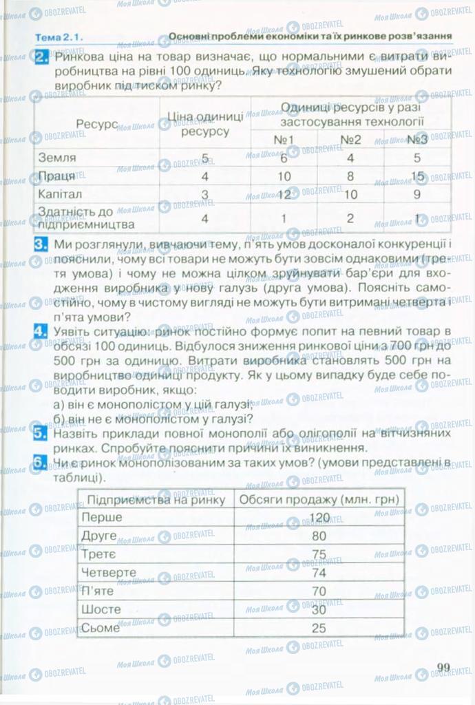 Підручники Економіка 10 клас сторінка 99