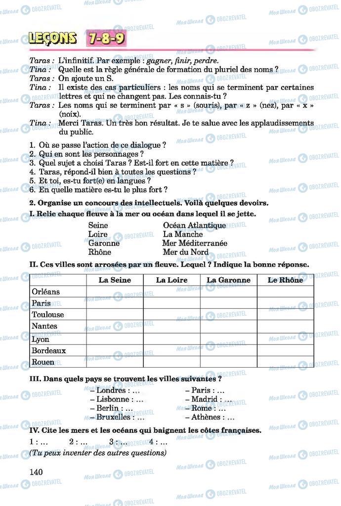 Підручники Французька мова 7 клас сторінка 140