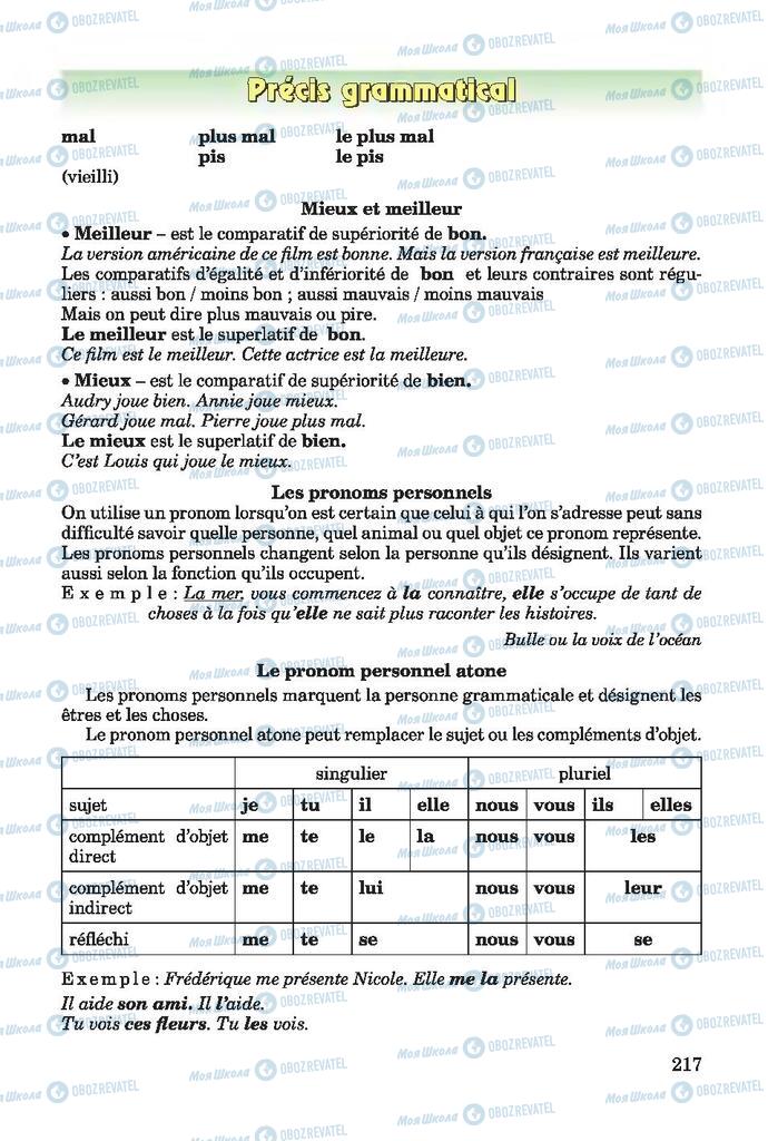 Підручники Французька мова 7 клас сторінка 217