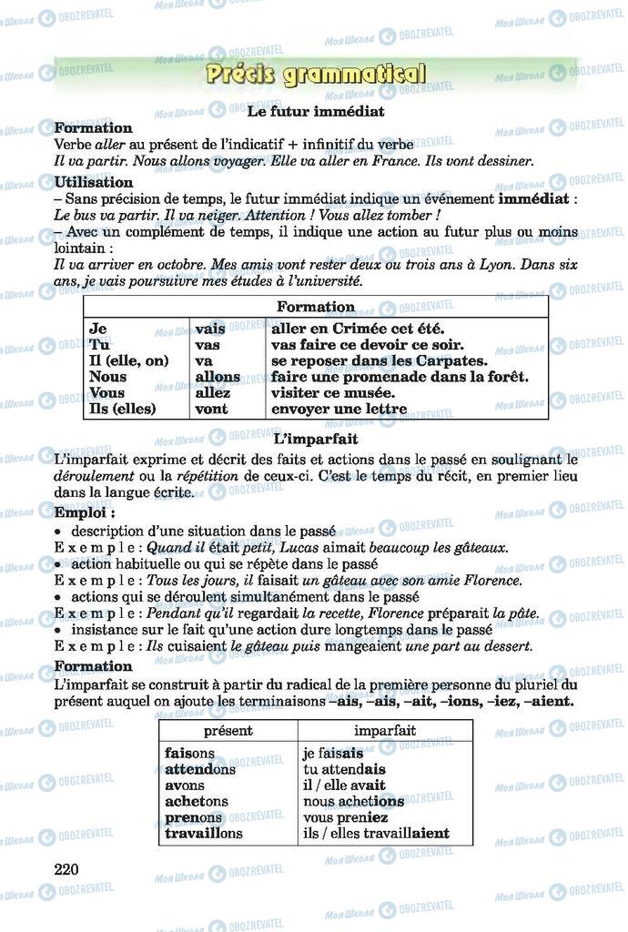 Підручники Французька мова 7 клас сторінка 220
