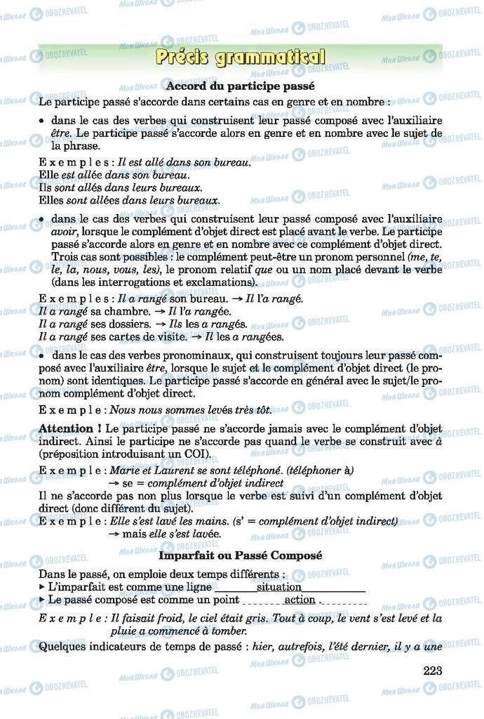 Підручники Французька мова 7 клас сторінка 223