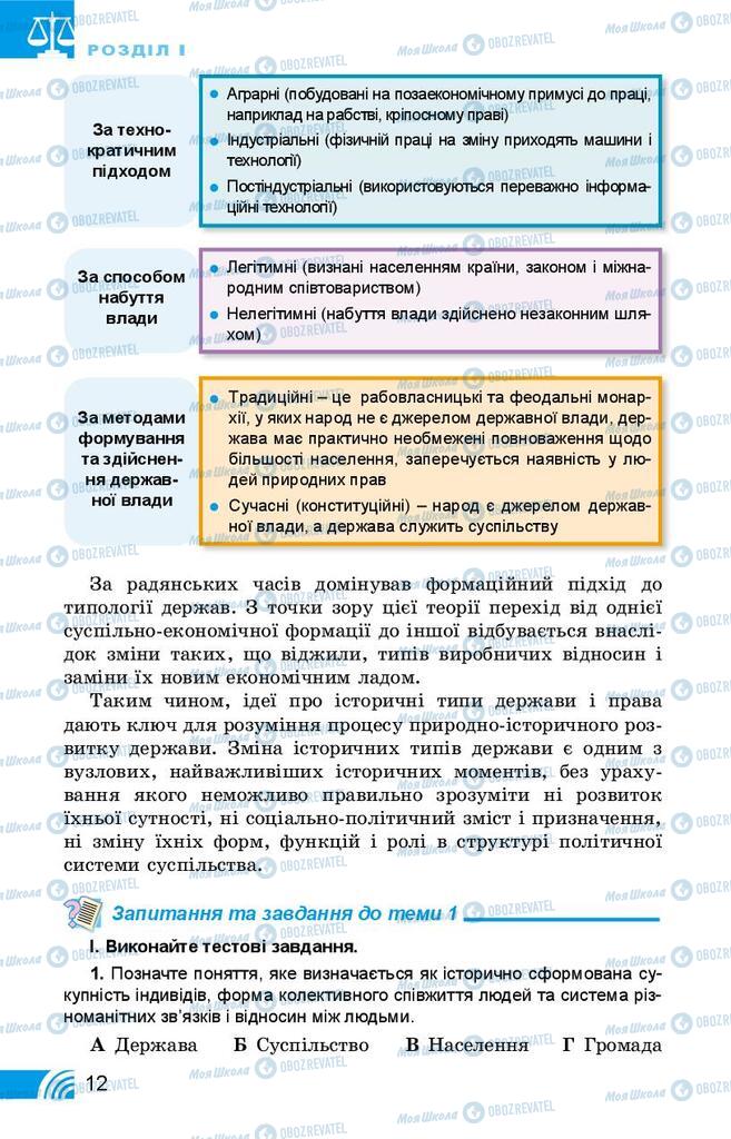 Підручники Правознавство 10 клас сторінка 12