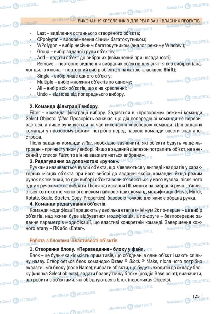 Підручники Технології 10 клас сторінка 125