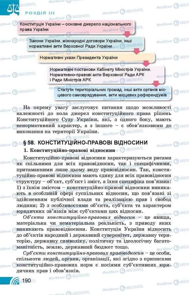 Підручники Правознавство 10 клас сторінка 190