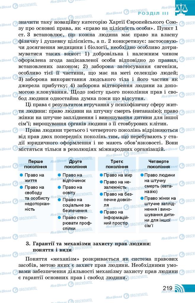 Підручники Правознавство 10 клас сторінка 219