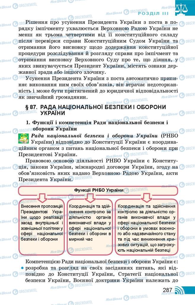 Підручники Правознавство 10 клас сторінка 287