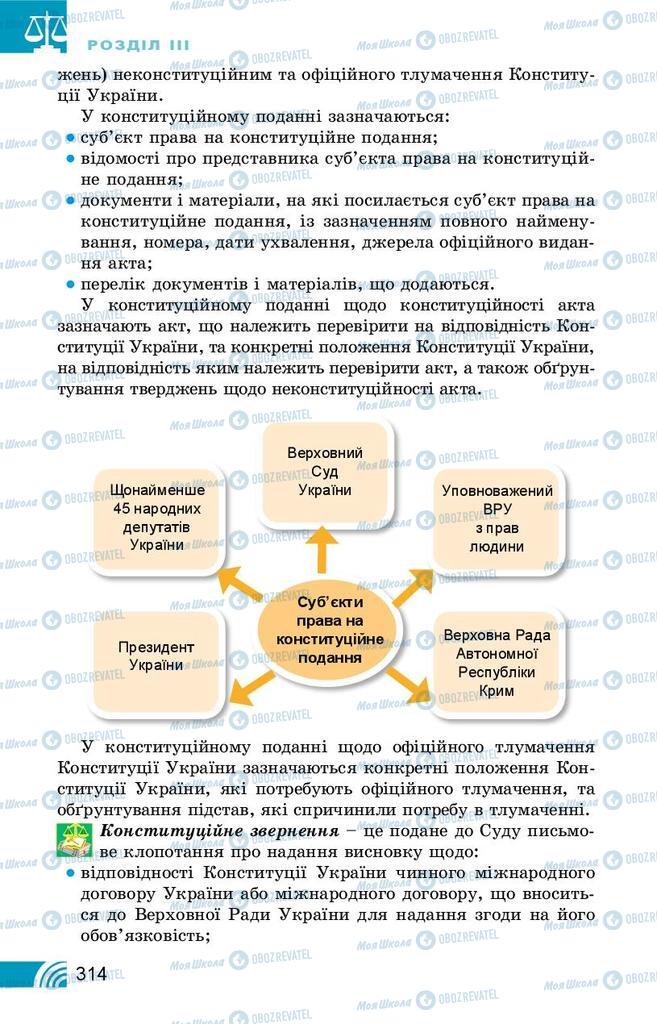 Підручники Правознавство 10 клас сторінка 314