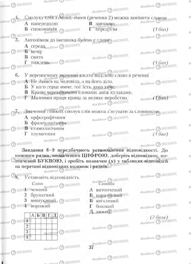 Підручники Українська мова 5 клас сторінка 37