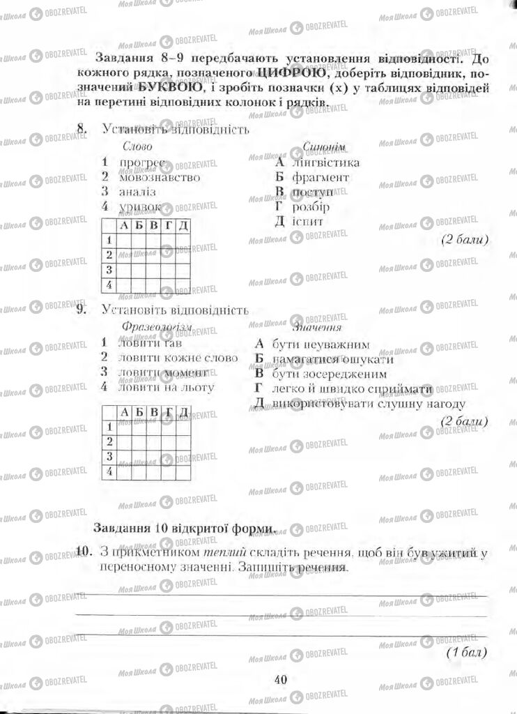 Підручники Українська мова 5 клас сторінка 40