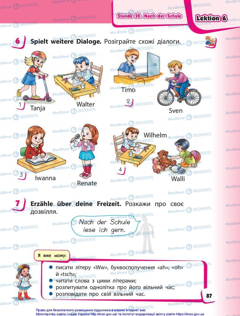 Підручники Німецька мова 1 клас сторінка 87