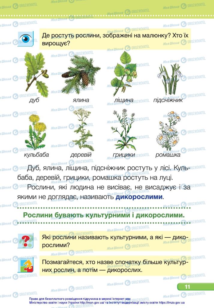 Учебники ЯДС (исследую мир) 1 класс страница 11