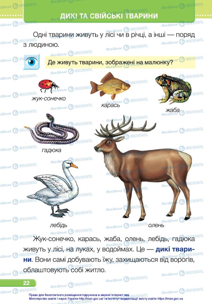 Підручники Я досліджую світ 1 клас сторінка 22