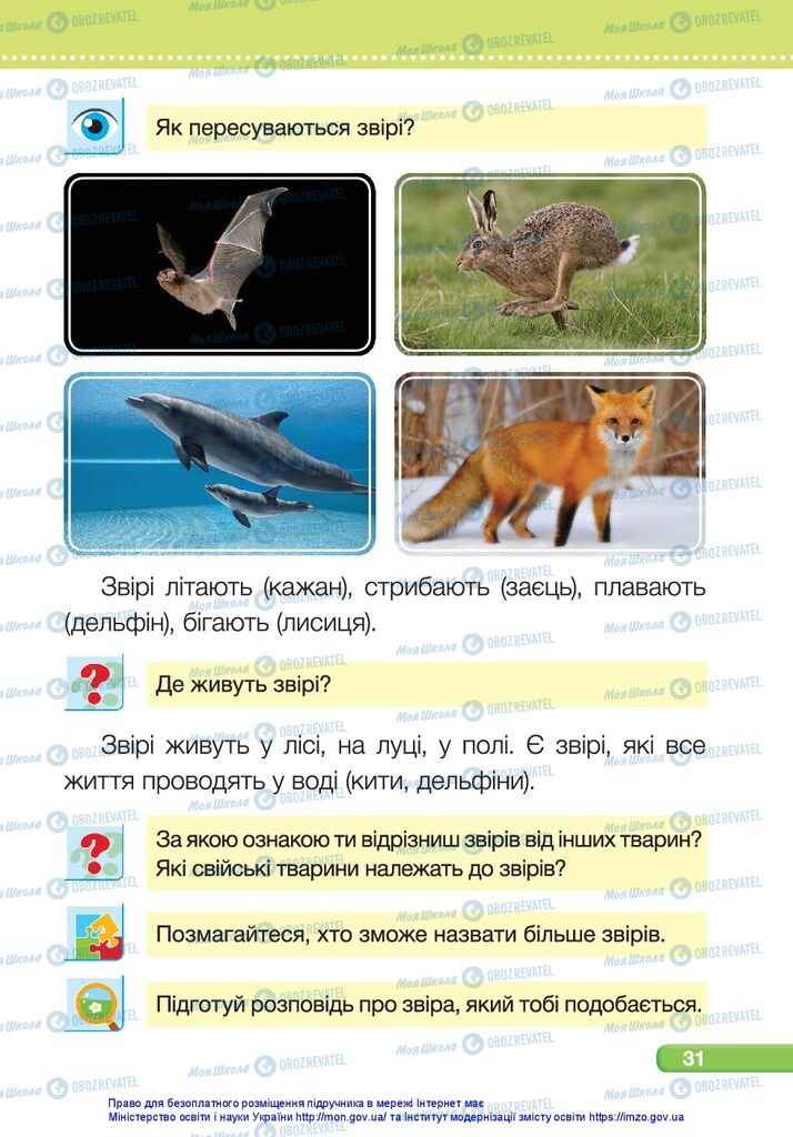 Підручники Я досліджую світ 1 клас сторінка 31