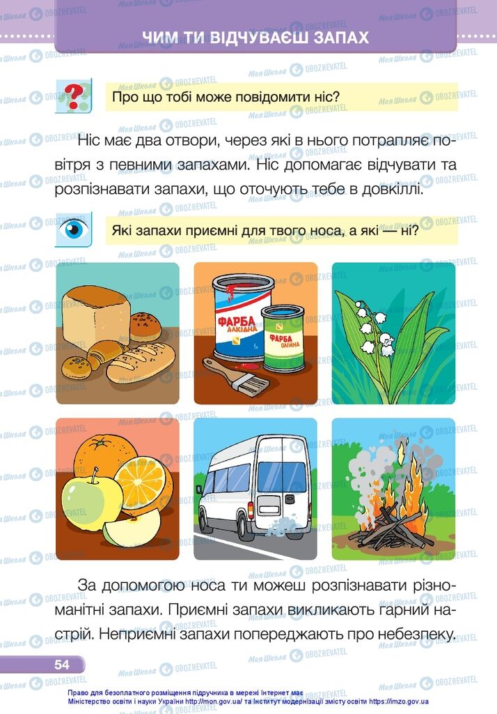 Підручники Я досліджую світ 1 клас сторінка 54