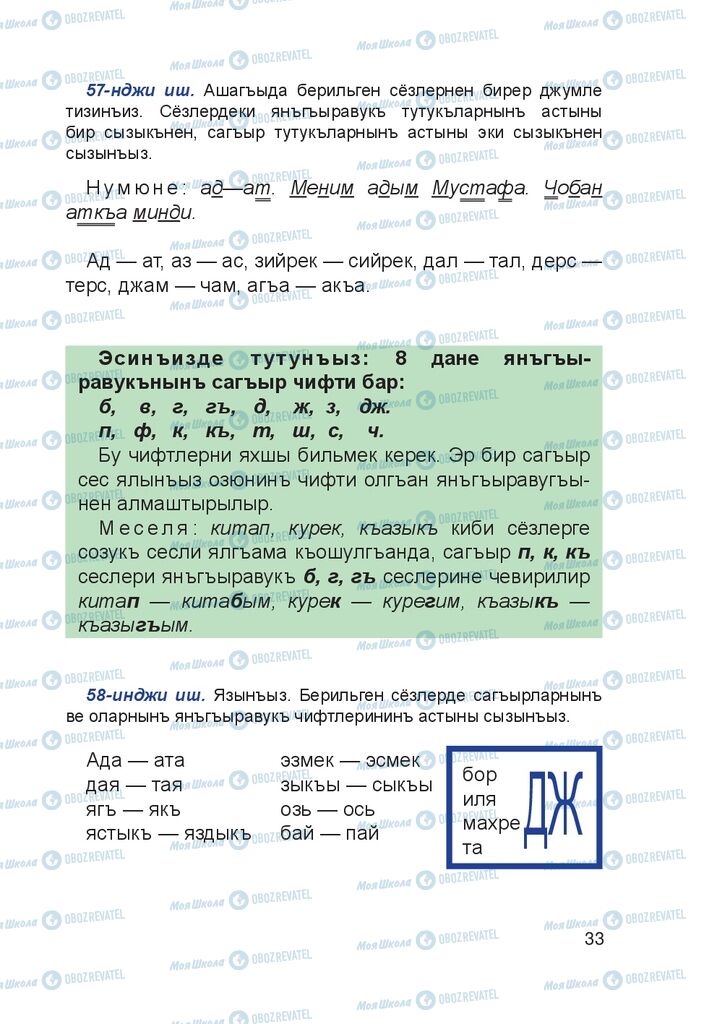 Підручники Кримськотатарська мова 4 клас сторінка 33