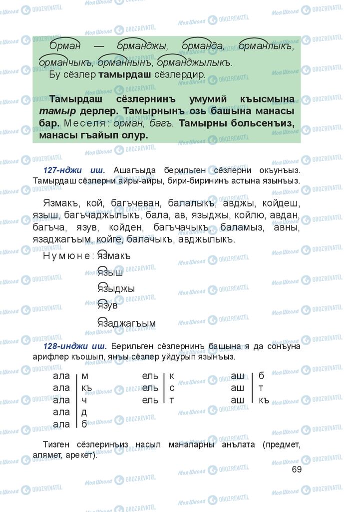 Підручники Кримськотатарська мова 4 клас сторінка 69