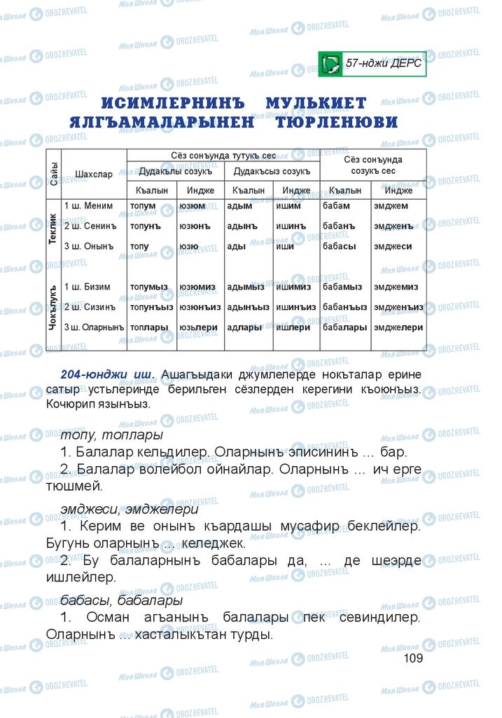 Учебники Крымско-татарский язык 4 класс страница 109