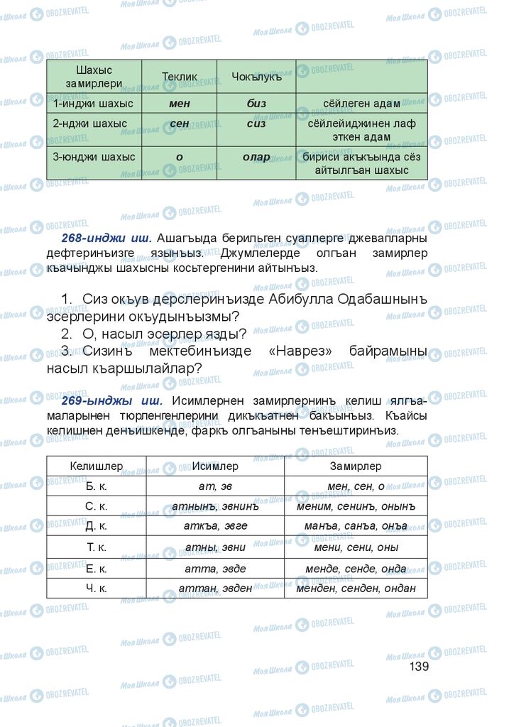 Учебники Крымско-татарский язык 4 класс страница 139