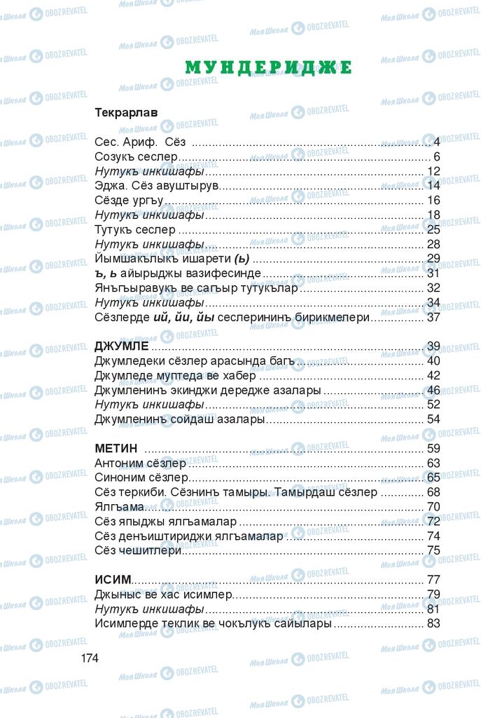 Підручники Кримськотатарська мова 4 клас сторінка 174
