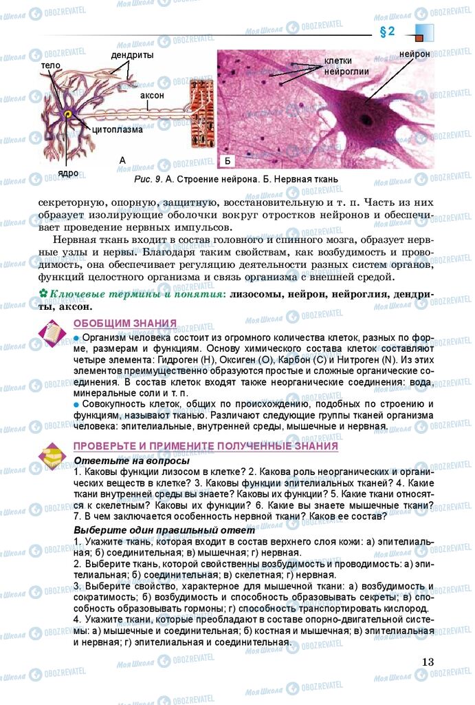 Підручники Біологія 8 клас сторінка 13