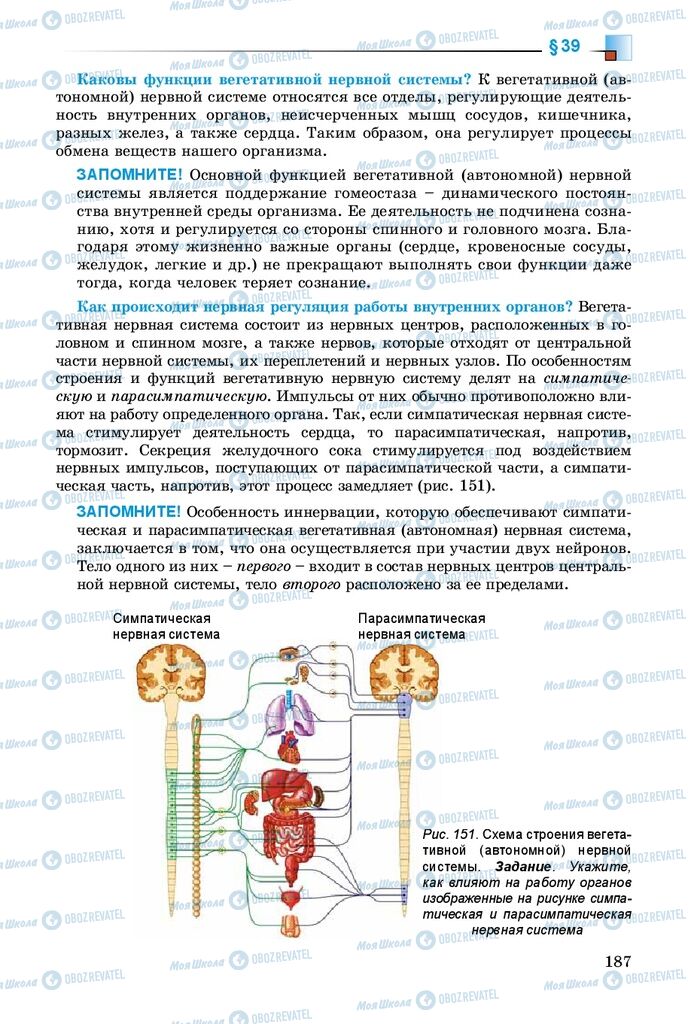 Підручники Біологія 8 клас сторінка 187