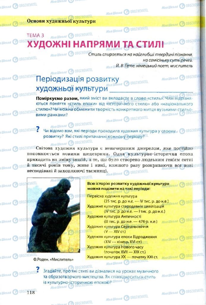 Підручники Художня культура 9 клас сторінка 118