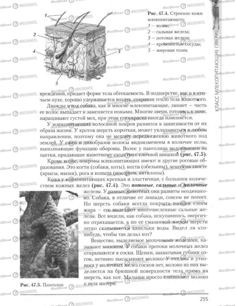 Підручники Біологія 8 клас сторінка 255