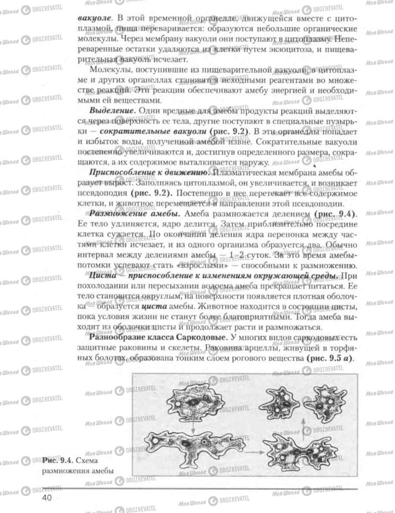 Підручники Біологія 8 клас сторінка 40