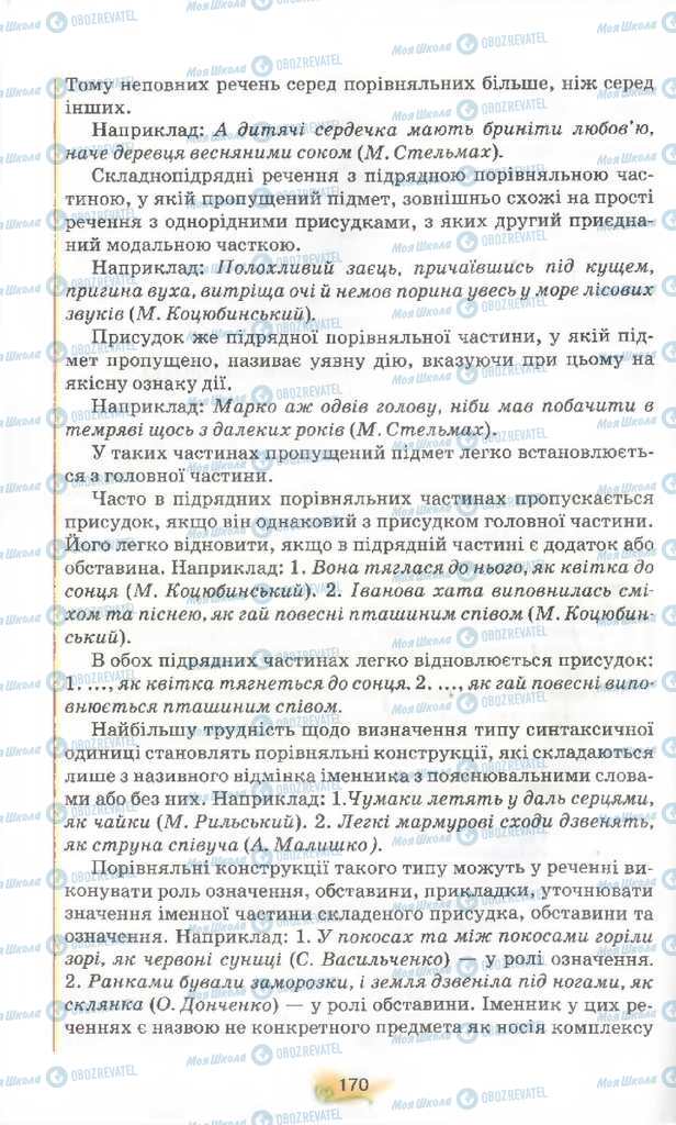 Підручники Українська мова 9 клас сторінка 170