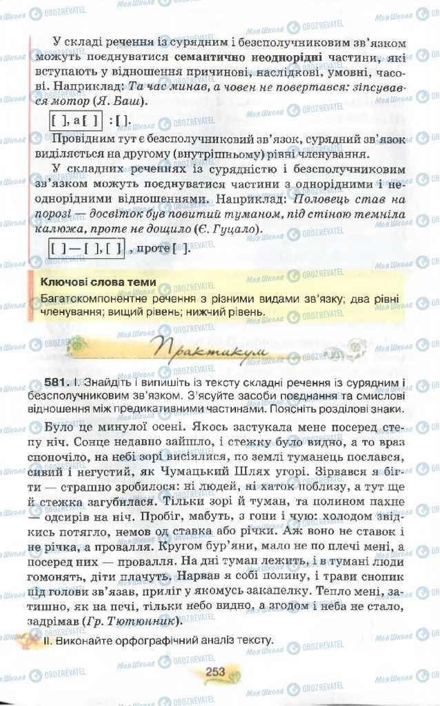 Учебники Укр мова 9 класс страница 253