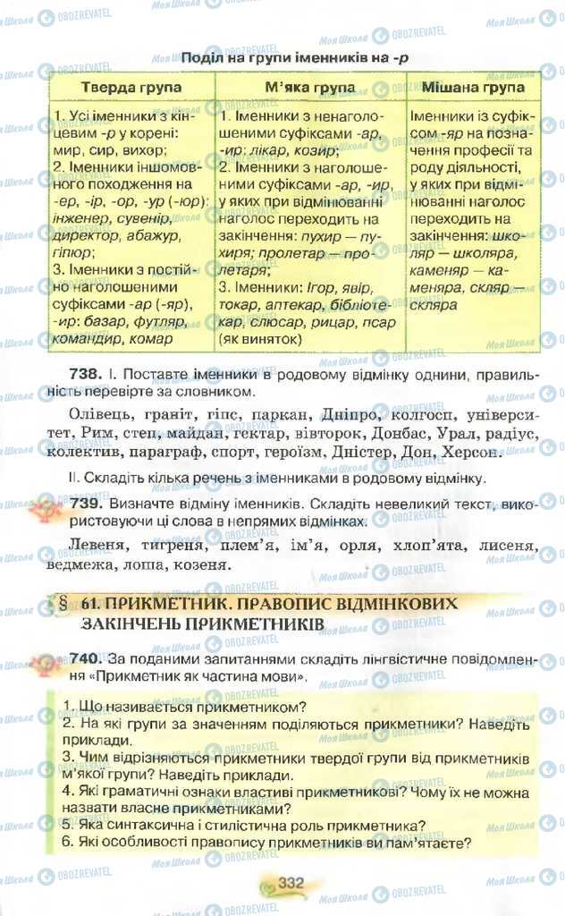 Підручники Українська мова 9 клас сторінка 332
