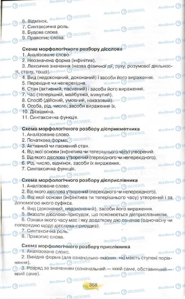 Підручники Українська мова 9 клас сторінка 358