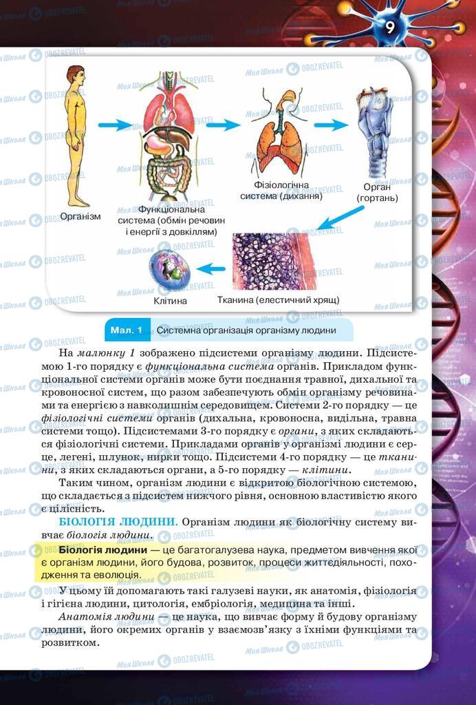 Підручники Біологія 8 клас сторінка 9