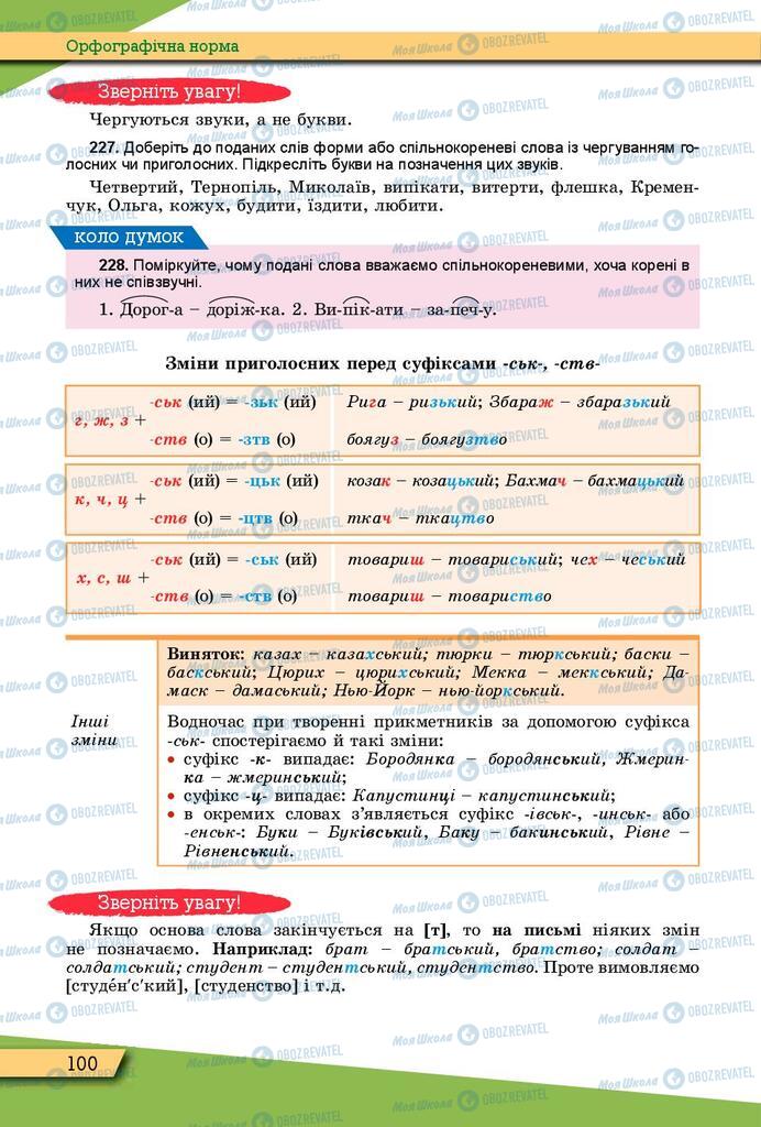 Учебники Укр мова 10 класс страница 100