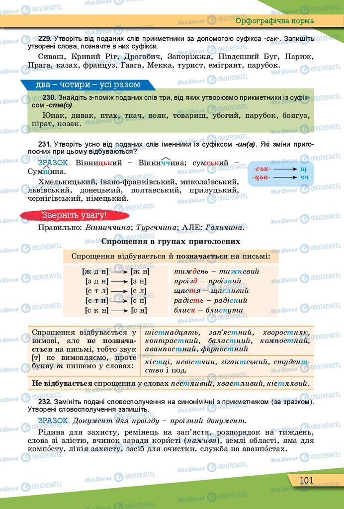 Підручники Українська мова 10 клас сторінка 101