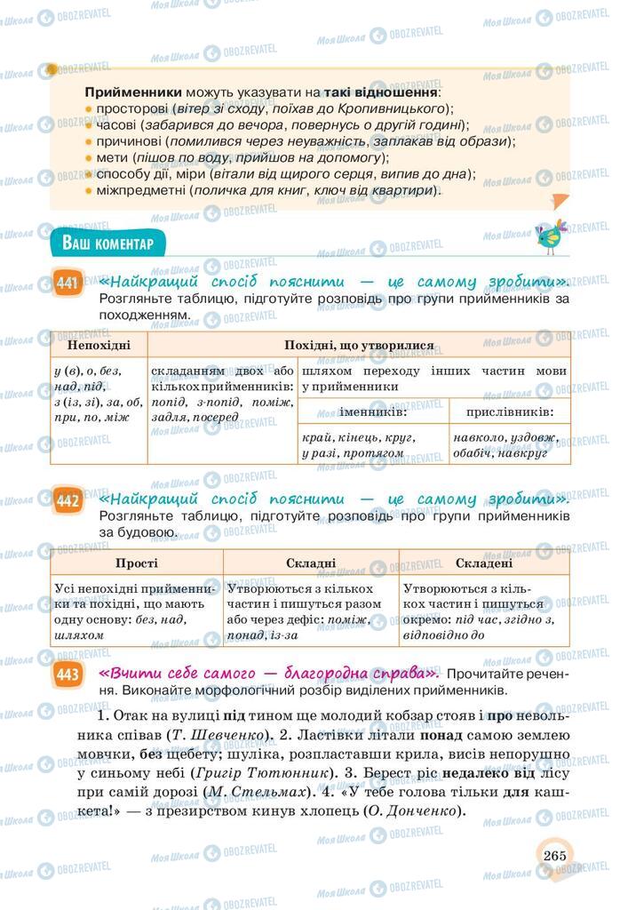 Підручники Українська мова 10 клас сторінка 265
