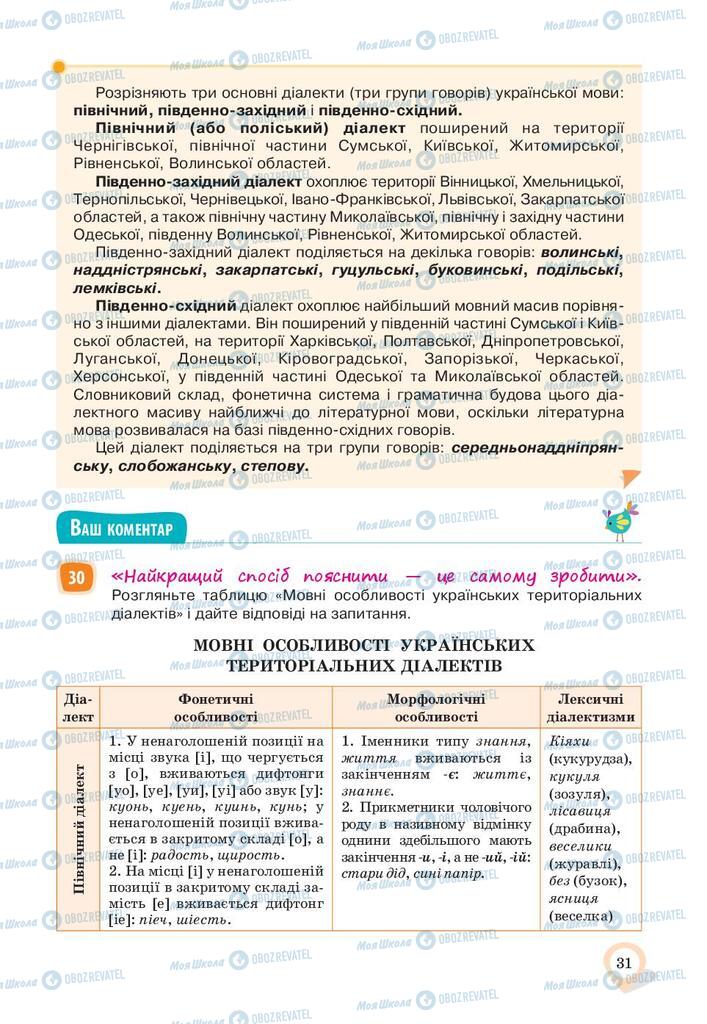 Учебники Укр мова 10 класс страница 31