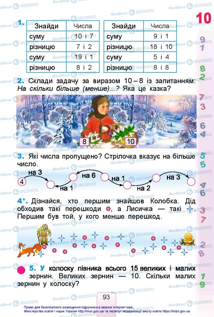 Учебники Математика 1 класс страница 93