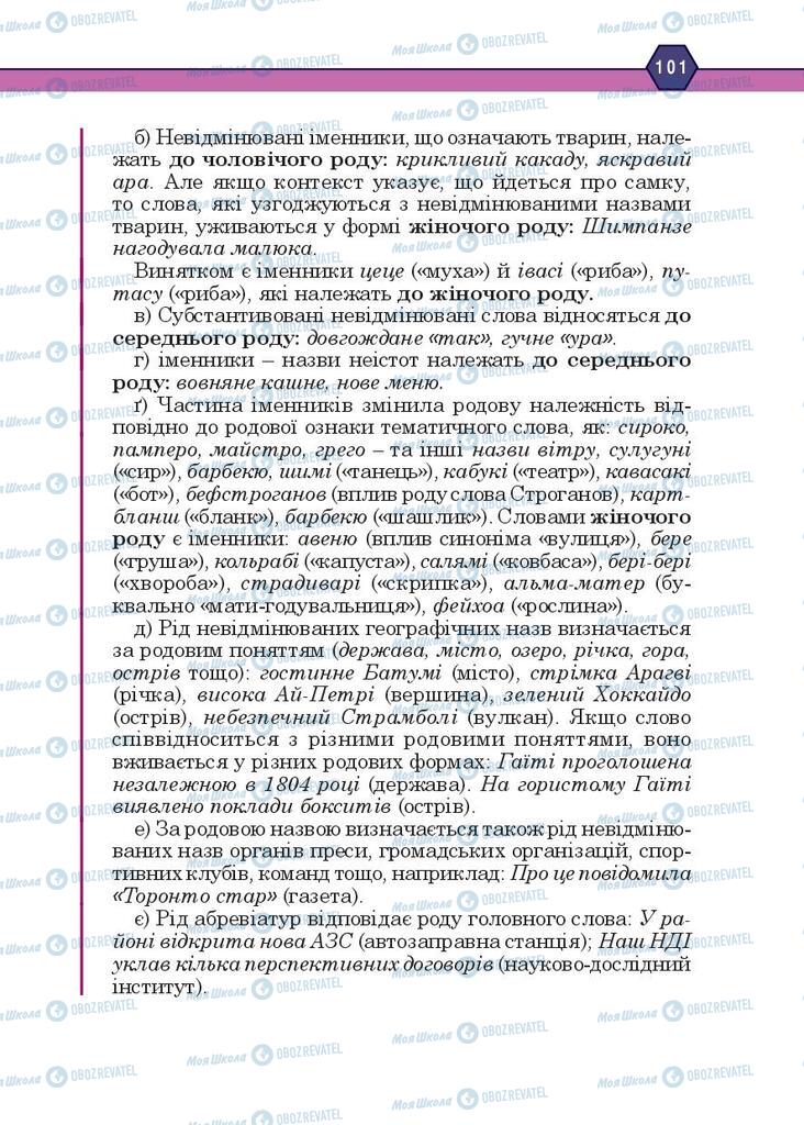 Підручники Українська мова 10 клас сторінка 101