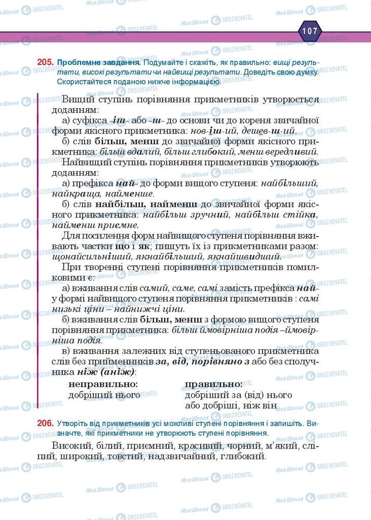 Підручники Українська мова 10 клас сторінка 107
