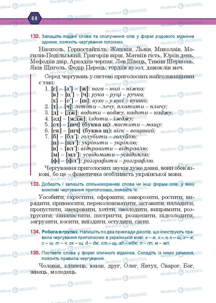 Підручники Українська мова 10 клас сторінка 68