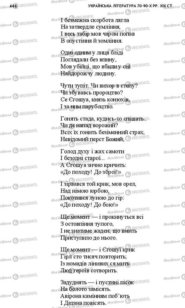 Учебники Укр лит 10 класс страница 446